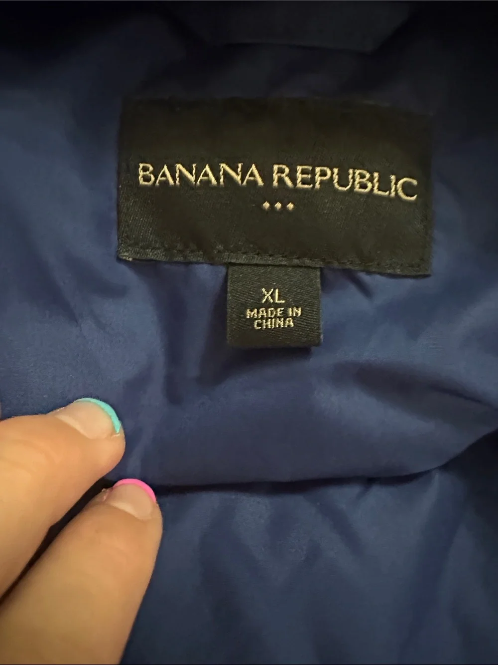 Banana Republic Mens Royal Blue Puffer Vest